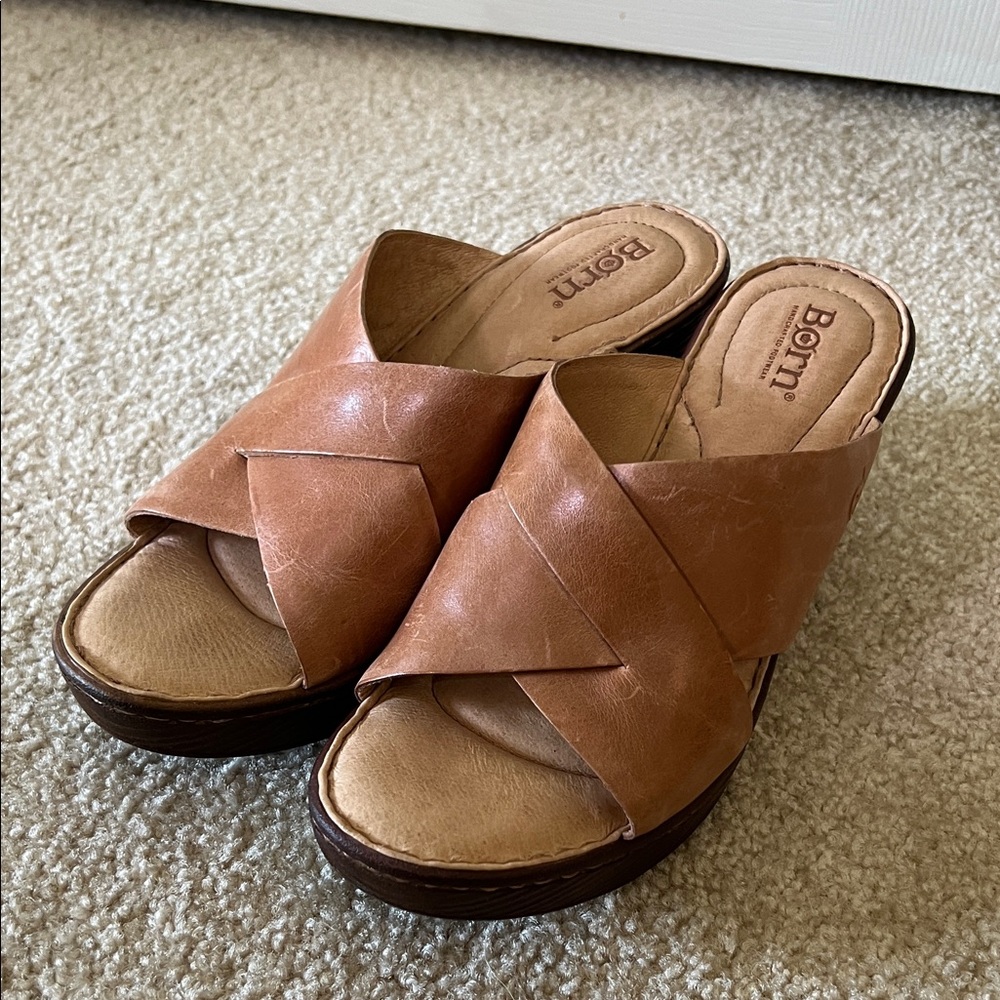 Born Women's Brown Leather Mules
